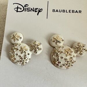 BaubleBar Disney Mickey Mouse Snowflake Earrings